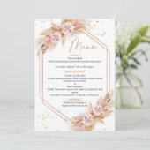 バラ金ゴールドジオメトリボホパンパブライダルシャワーメニュー 招待状 (スタンド正面)