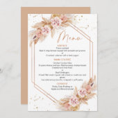 バラ金ゴールドジオメトリボホパンパブライダルシャワーメニュー 招待状 (正面/裏面)