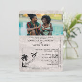 バラ金ゴールドジャマイカパスポート結婚式招待状 招待状 (スタンド正面)
