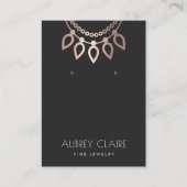 バラ金ゴールドジュエリーロゴイヤリングディスプレイカード 名刺 (正面)