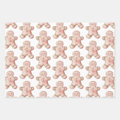 バラ金ゴールドジンジャーブレッドクッキークリスマスツリー ラッピングペーパーシート (正面)