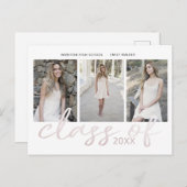 バラ金ゴールドスお洒落クリプト写真卒業記念 案内ポストカード (正面/裏面)