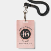 バラ金ゴールドスイート16誕生日VIPバッジ バッジ (正面（ネックストラップ付）)