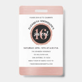 バラ金ゴールドスイート16誕生日VIPバッジ バッジ (裏面)