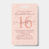 バラ金ゴールドスイート16誕生日VIPバッジ バッジ (裏面)