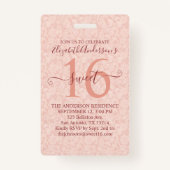 バラ金ゴールドスイート16誕生日VIPバッジ バッジ (裏面)