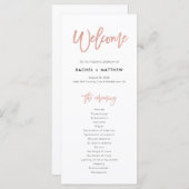 バラ金ゴールドスウィートフェアリー結婚タリー式プログラム プログラム (正面/裏面)