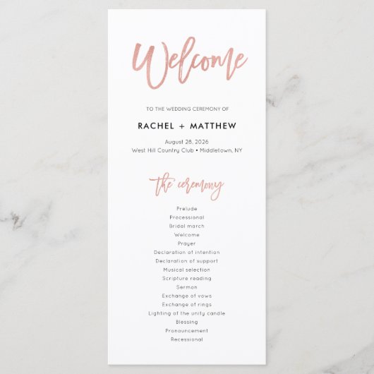 バラ金ゴールドスウィートフェアリー結婚タリー式プログラム プログラム (正面)