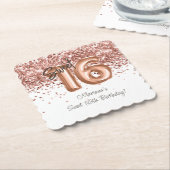 バラ金ゴールドスウィート16thバースデーパーティー ペーパーコースター (アングル)