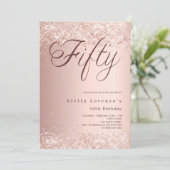 バラ金ゴールドスエレガントクリプト紙吹雪50歳 招待状 (スタンド正面)
