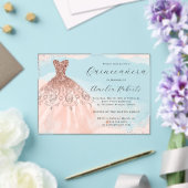 バラ金ゴールドスエレガントパークルドレスキンセアニェラ アクリル招待状 (インサイチュ (ウェディング))