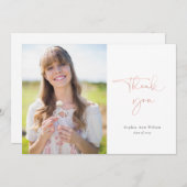 バラ金ゴールドスカジュアルクリプト写真卒業ありがとう サンキューカード (正面/裏面)