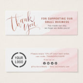 バラ金ゴールドスクリプトおよびロゴ感謝していビジネスの挿入 (正面&裏面)