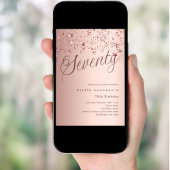 バラ金ゴールドスクリプトスターズ70th誕生日ラグジュアリー 招待状