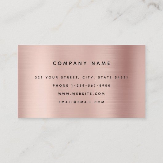 バラ金ゴールドスクリプトタイポグラフィモダンミニマル 名刺 (裏面)