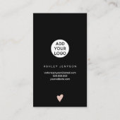 バラ金ゴールドスクリプトハートブラックロゴの感謝してい順序 名刺 (裏面)