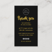 バラ金ゴールドスクリプトハートブラックロゴ感謝していの順序  名刺 (正面)