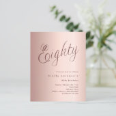 バラ金ゴールドスクリプトバジェット80th誕生日の招待状 (スタンド正面)