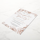 バラ金ゴールドスクリプトバラサプライズパーティー 箔招待状 (回転した状態)