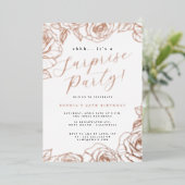 バラ金ゴールドスクリプトバラサプライズパーティー 箔招待状 (立ち正面)