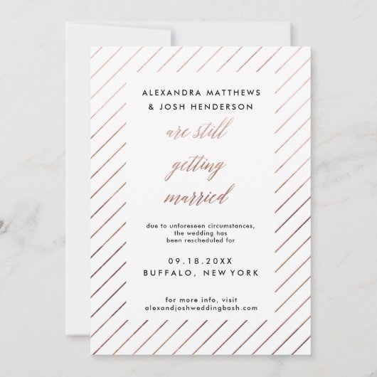 バラ金ゴールドスクリプトフォトフォイルの日付のフェイク変更 セーブザデート (裏面)