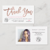 バラ金ゴールドスクリプトフォトロゴの感謝してい順序 名刺 (正面/裏面)