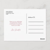 バラ金ゴールドスクリプトフォト卒業ありがとう ポストカード (裏面)