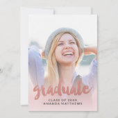 バラ金ゴールドスクリプトフォト卒業のお知らせ 案内状 (正面)