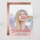 バラ金ゴールドスクリプトフォト卒業のお知らせ 案内状 (正面/裏面)