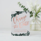 バラ金ゴールドスクリプトフローラの日付の変更延期 案内ポストカード (スタンド正面)