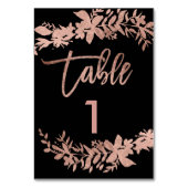 バラ金ゴールドスクリプトフローラ結婚ブラックのテーブル番号 テーブルナンバー (裏面)