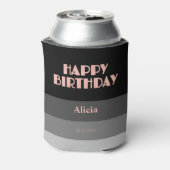 バラ金ゴールドスクリプトブラックグレーストライプ誕生日 缶クーラー (缶裏面)