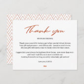 バラ金ゴールドスクリプトベビー仮想シャワー感謝していユー サンキューカード (正面/裏面)
