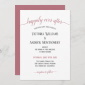 バラ金ゴールドスクリプトモダンの結婚後 招待状 (正面/裏面)