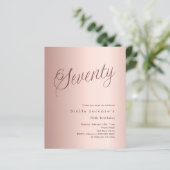 バラ金ゴールドスクリプト予算70歳の誕生日の招待状 (スタンド正面)