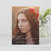 バラ金ゴールドスクリプト卒業ありがとう写真 サンキューカード (スタンド正面)