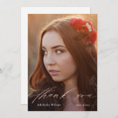 バラ金ゴールドスクリプト卒業ありがとう写真 サンキューカード (正面/裏面)