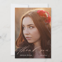 バラ金ゴールドスクリプト卒業ありがとう写真 サンキューカード