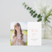 バラ金ゴールドスクリプト卒業ありがとう写真 ポストカード (スタンド正面)