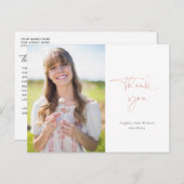 バラ金ゴールドスクリプト卒業ありがとう写真 ポストカード (正面/裏面)