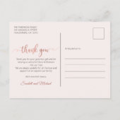 バラ金ゴールドスクリプト女の子ツインズベビー写真ありがとう ポストカード (裏面)