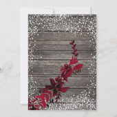 バラ金ゴールドスクリプト赤葉雪木クリスマス 招待状 (裏面)