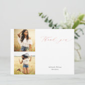 バラ金ゴールドスクリプト2枚フォト卒業ありがとう サンキューカード (スタンド正面)