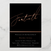 バラ金ゴールドスクリプト40th誕生日パーティー 箔招待状 (正面)