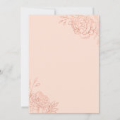 バラ金ゴールドスケッチフラワーピンクフローラスイート16 招待状 (裏面)