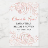 バラ金ゴールドスケッチフラワーフェイスミニ ワインラベル (シングルラベル)