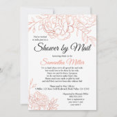 バラ金ゴールドスケッチフラワーブライダルシャワーbyメール 招待状 (正面)