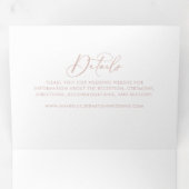 バラ金ゴールドスタイリッシュの書結婚道 三つ折り招待状 (内部最初)