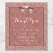 バラ金ゴールドスタイリッシュグリッター結婚式の引き出物 ワインラベル (シングルラベル)