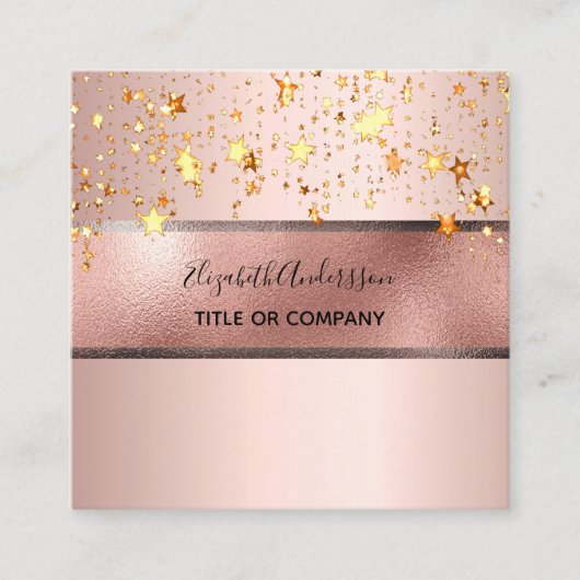 バラ金ゴールドスターエレガントズモダン業 スクエア名刺 (正面)